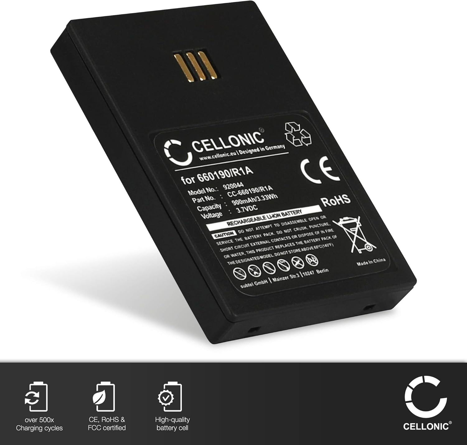 CELLONIC, battery compatible with Unify OpenStage WL3 compatible with Ascom i62, D62 DECT (900mAh - Image 3