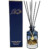 VANGIE Luxury Reed Diffuser for Home | Lavender & Chamomile Calming Scent | Floating Gold Leaf Glass Bottle | Long-Lasting Aroma | Vegan | Bedroom, Bathroom & Relaxing Spaces