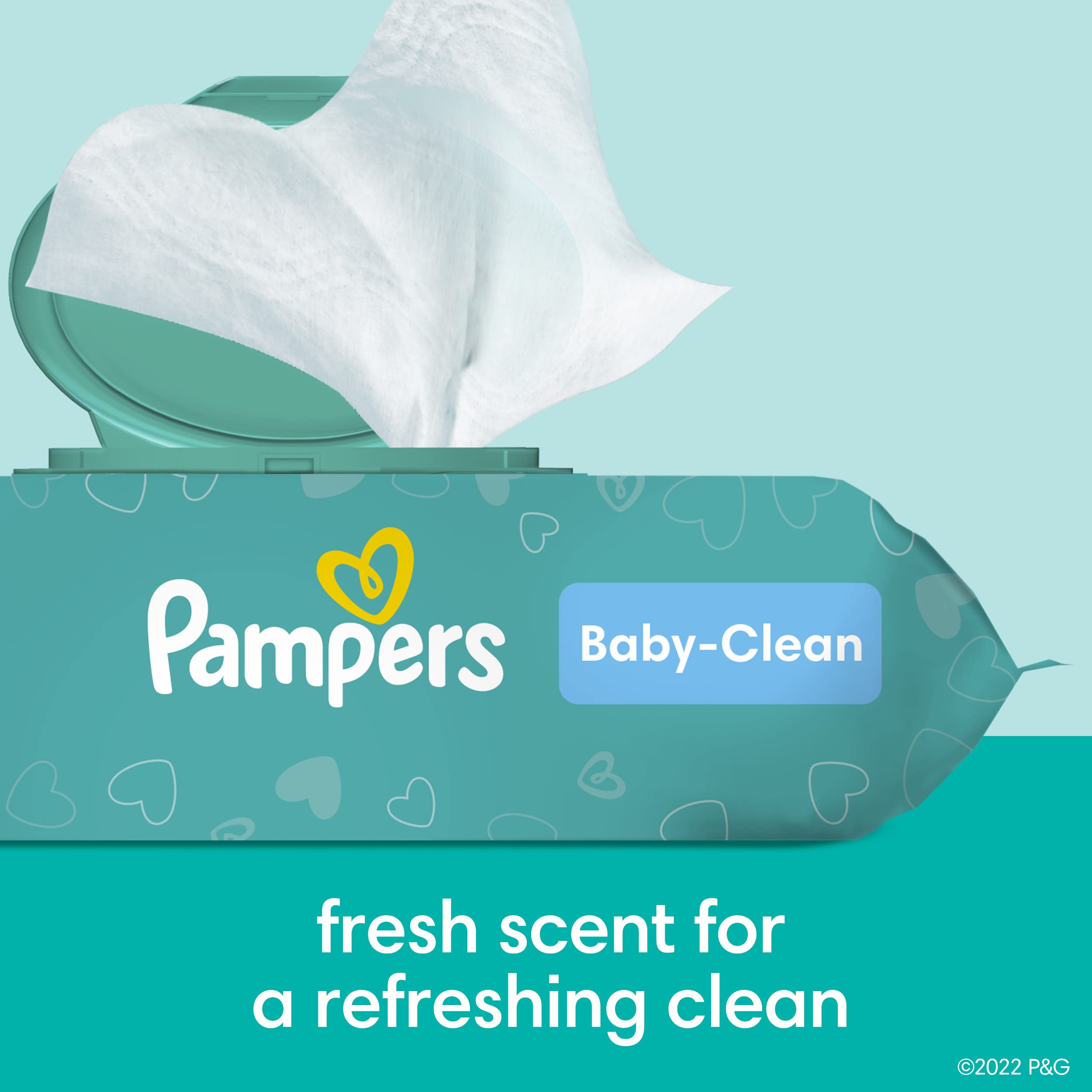 Pampers Baby Wipes, Complete Clean Baby Fresh Scented Wipe, Gently Cleans Head to Toe, 864 Total (12 Flip-Top Packs)