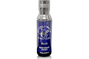 Beverly Hills Polo Club Body Spray for Men - BHPC Blue - Notes of Lavender & Sandalwood - Fresh, Oceanic, Long Lasting Cologne Scents - Ideal Gift for Him, 6oz
