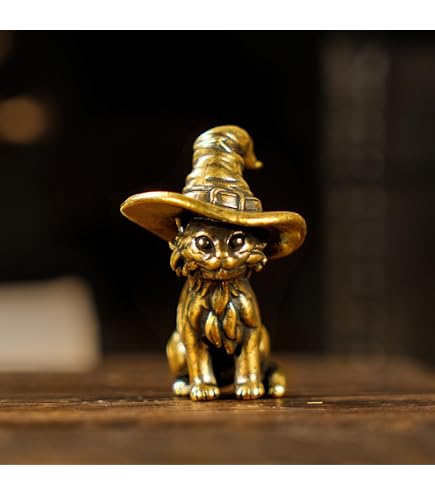 Amazon.com: CHOVY Retro Handcrafted Witch Cat Ornament - 100