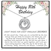 EPIRORA 30th 40th 50th 60th 70th 80th 90th 100th Birthday Gifts for Women, Heart Cubic Zirconia Pendant Circles Necklace for Her 30 40 50 60 70 80 90 100 Years Old Birthday Jewellery Gifts