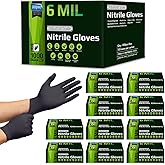Inspire HEAVY DUTY ORIGINAL Stretch Nitrile Black Gloves Disposable Latex Free | Food, Mechanic, 6mil Black or 8 Mil Orange