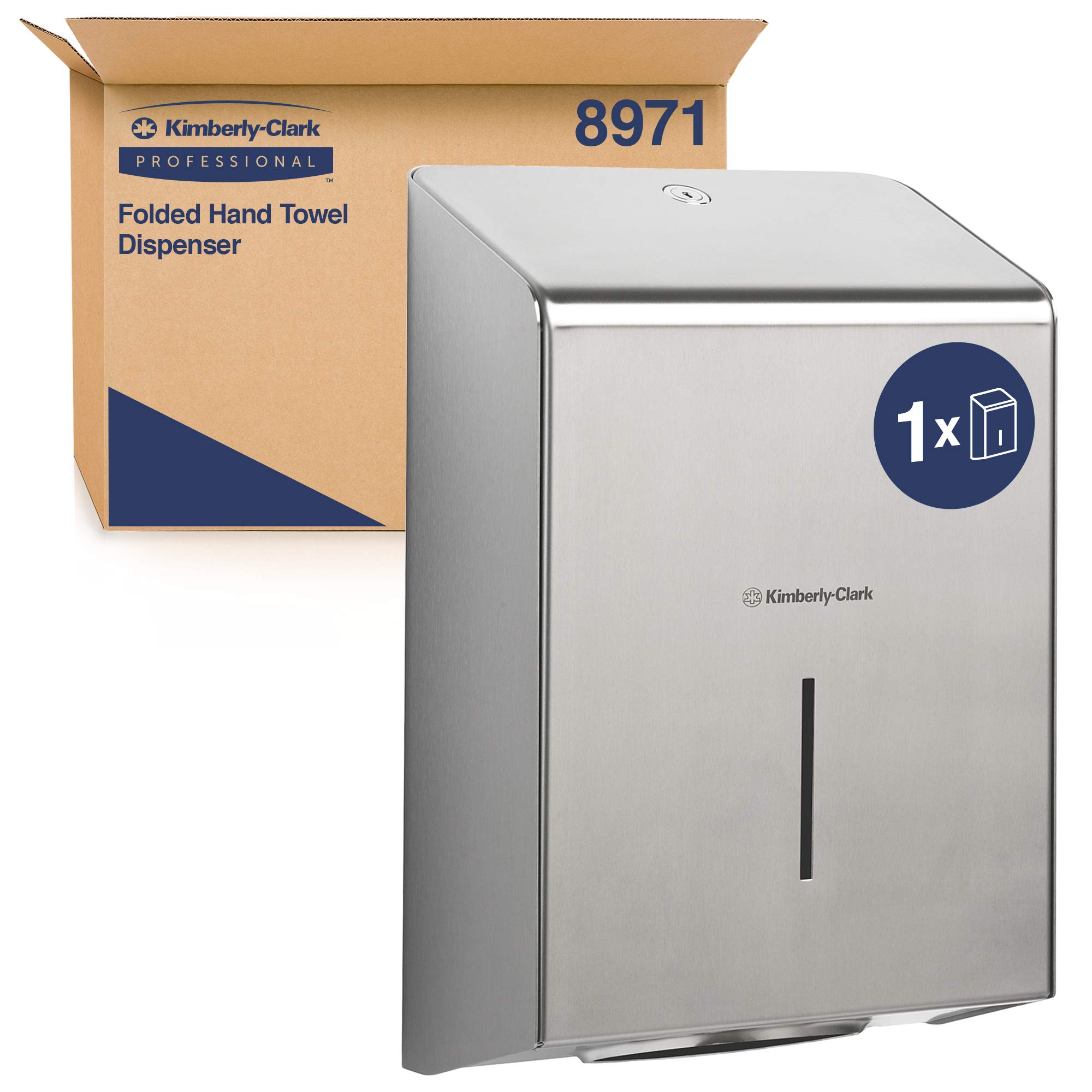 Kimberly-Clark Professional, 8971, Hand Towel Dispenser, Stainless Steel, 1 x 1 Dispenser