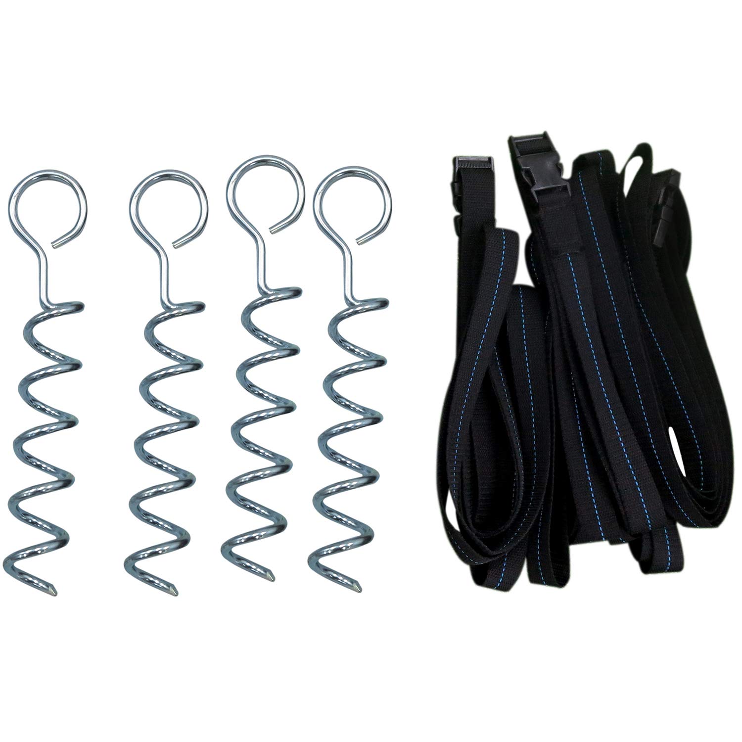 Photo 1 of N1Fit Trampoline Stakes Anchors - Strong and Galvanized Gives a Greater Span of Anchorage - Trampoline Anchors Trampoline Anchor kit | Trampoline Wind Stakes | Ground Anchors Heavy Duty |Spiral Anchor