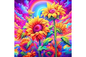 JFYHAB Sunflowers Diamond Painting Kits for Adults, DIY Paint by Numbers for Adults, DIY Full Drill Sunflower Diamond Dots Paintings Picture Arts Craft for Home Wall Art Decor 12x12 Inch