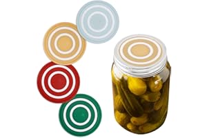 Fukaisu 4pcs Airlock Fermentation Lids for Wide Mouth Mason Jars, Silicone Self-Burping jar Fermenting Tops Lids Waterless Fe