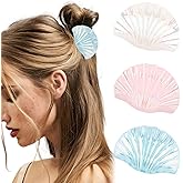 Tihebax 3Pcs Seashell Hair Clips for Women - Mermaid Hair Accessories Beach Shell Hair Clips for Women Girls Summer, Weddings Headwear
