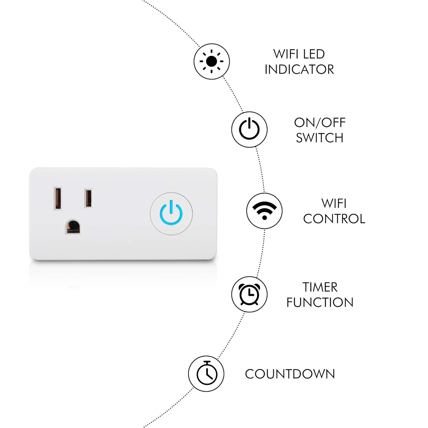 BN-LINK WiFi Heavy Duty Smart Plug Outlet, No Hub Required with Energy Monitoring and Timer Function, White, Compatible with Alexa and Google Assistant, 2.4 Ghz Network Only (4 Pack): Industrial & Scientific