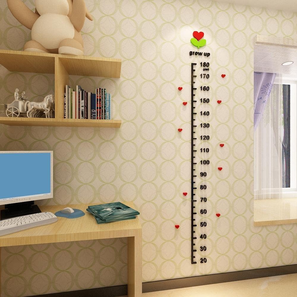Amazon Co Jp Zljtyn 高さチャート高さ定規漫画ステッカー高さ貼り付け高さ定規3dアクリル壁のステッカー幼稚園子供部屋の壁の絵画 ホーム キッチン