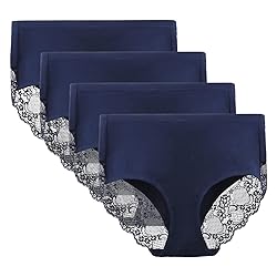 LIQQY Women's 4 Pack Combed Cotton Breathable High