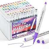 XIEED Alcohol Markers, 120 Colors Alcohol Markers Set for Adults and Artists in Coloring, Painting (Chisel & Fine)