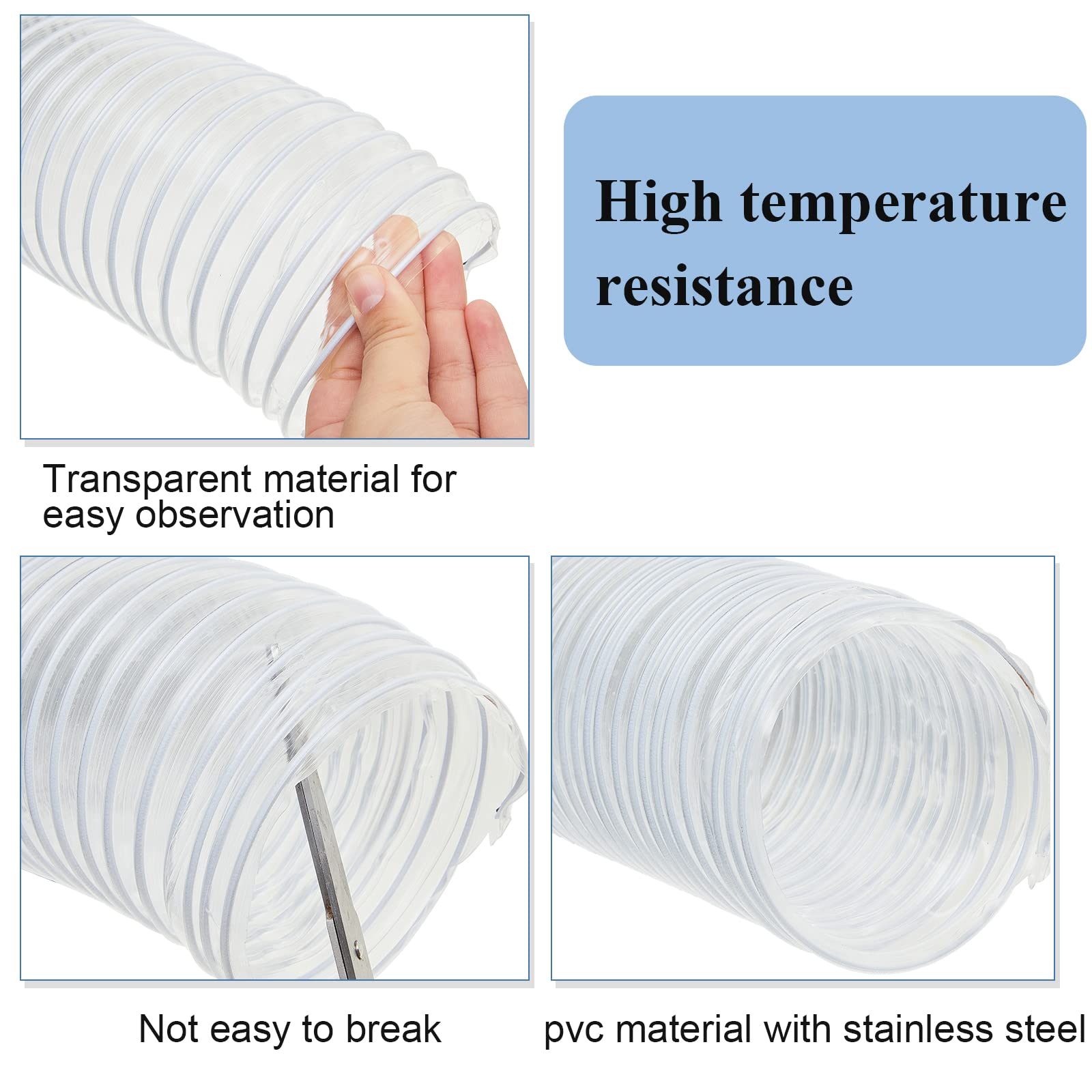 Peachtree Woodworking PW377 – 4” X 50’ Clear PVC Dust Collection Hose