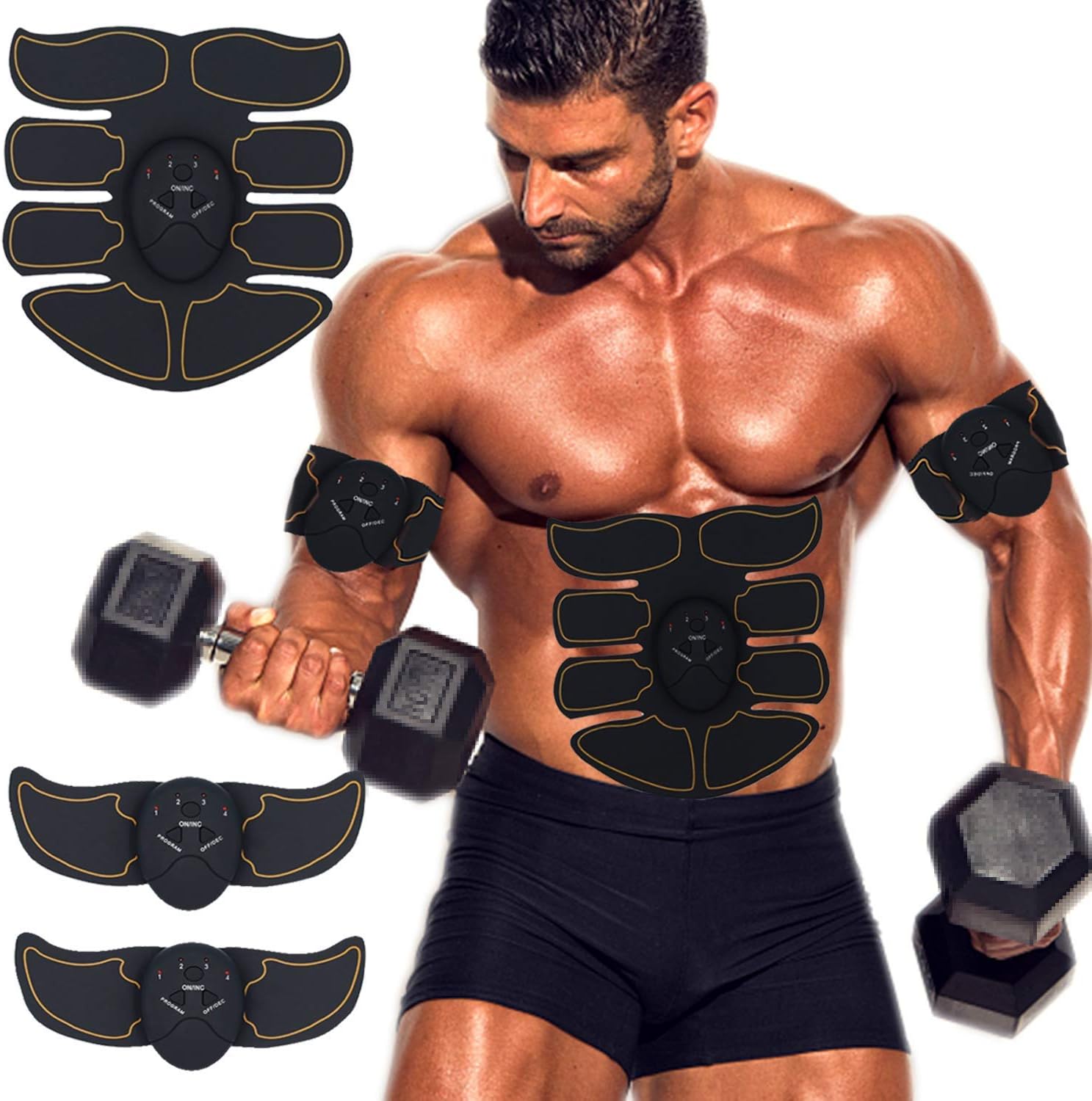 MOORAY SPORT Abs Stimulator Muscle Trainer Ultimate Abs Stimulator Ab Stimulator for Men Women Abdominal Work Out Ads Power Abs Training Gear Workout Equipment Portable