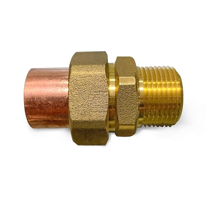 Everflow Supplies CCMU0034NL 3/4" Lead Free Copper Union Fitting with