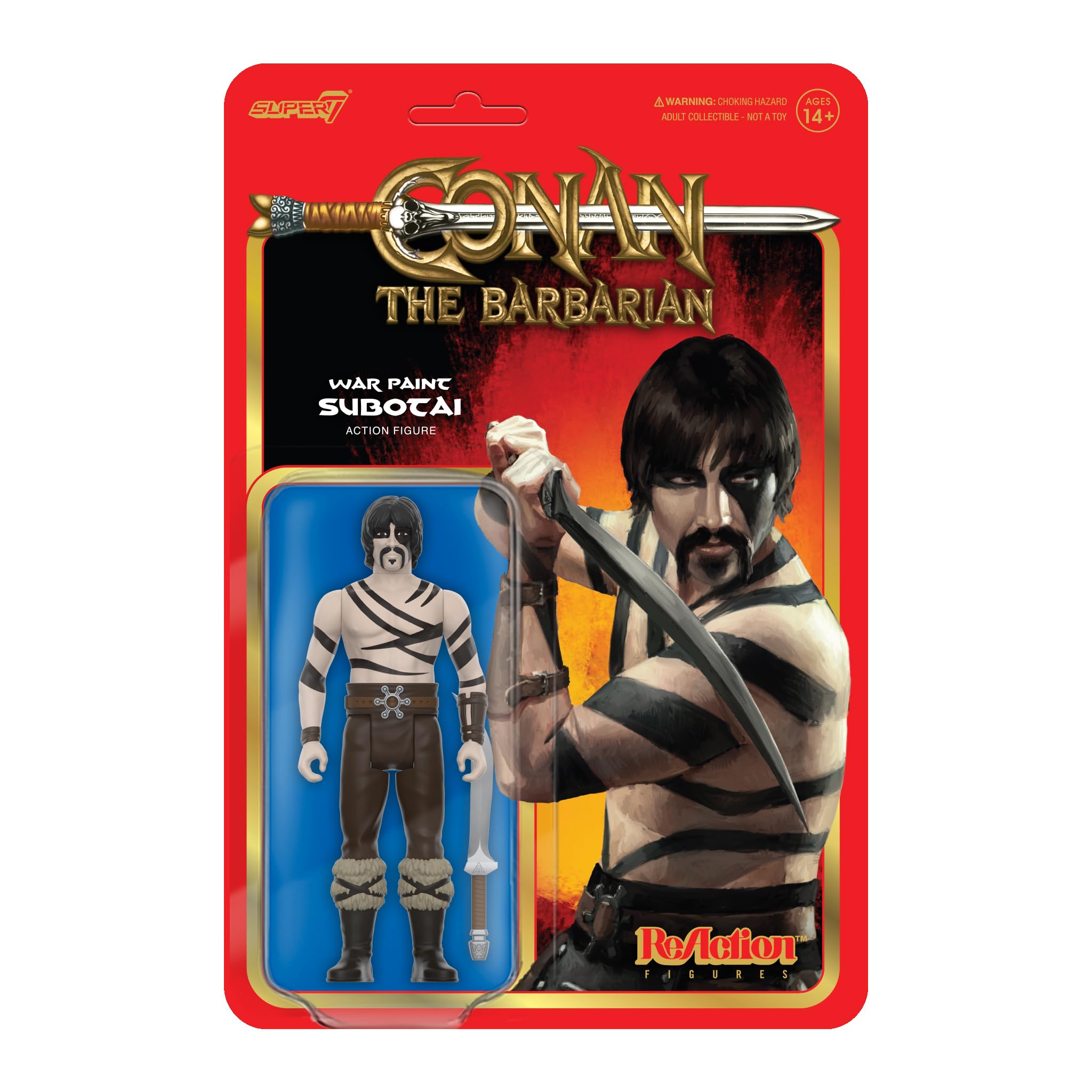 Super7 Conan The Barbarian War Paint Subotai – 3.75″ Conan Action Figure with Accessory Classic Movie Collectibles and Retro Toys