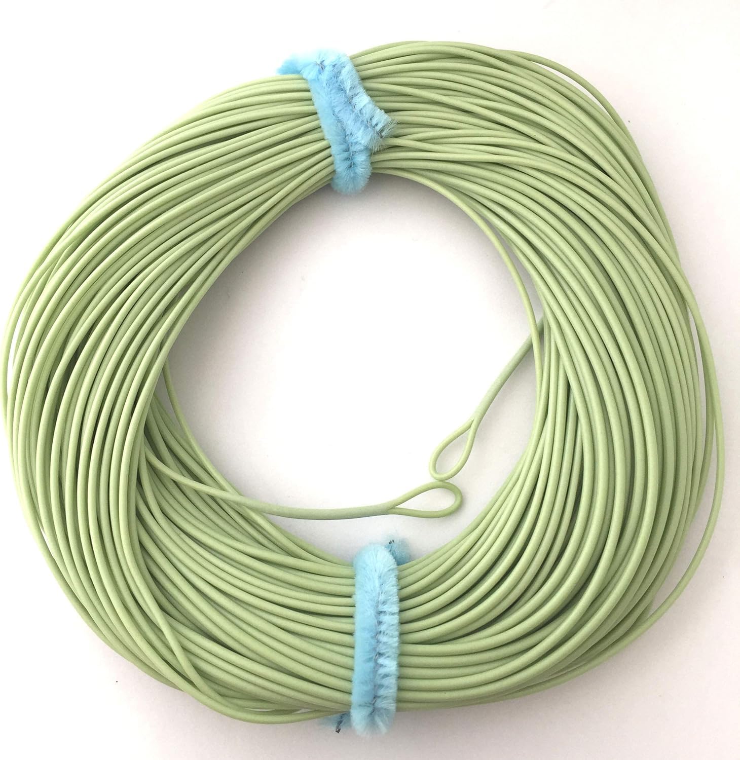 WF7 Floating Fly Fishing Line, 100 Feet, Moss Green, 10 Pound Test, With welded Loops