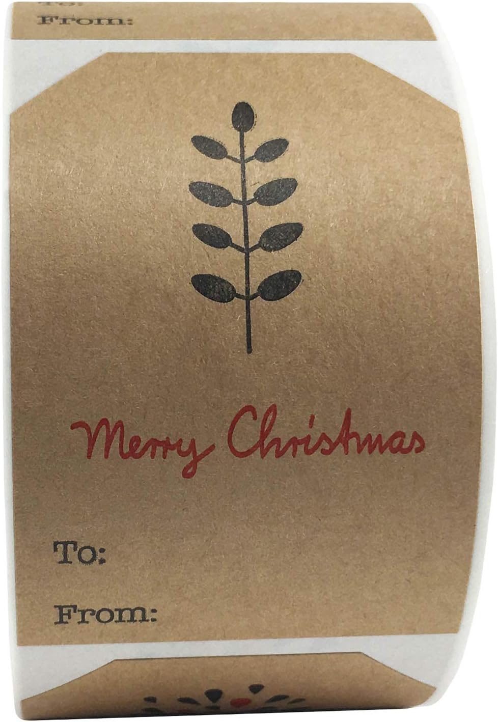 Natural Kraft Simple Christmas Gift Tags Holiday Present Stickers 2 x 3 Inch 100 Total Adhesive Labels : Office Products