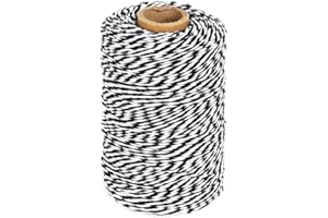 Tenn Well Black and White Twine, 200M Cotton Bakers Twine Perfect for Baking, Butchers, Crafts, Wrapping
