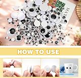 TOAOB 100pcs Self Adhesive Wiggle Googly Eyes 6mm to 35mm Craft Supplies view 4