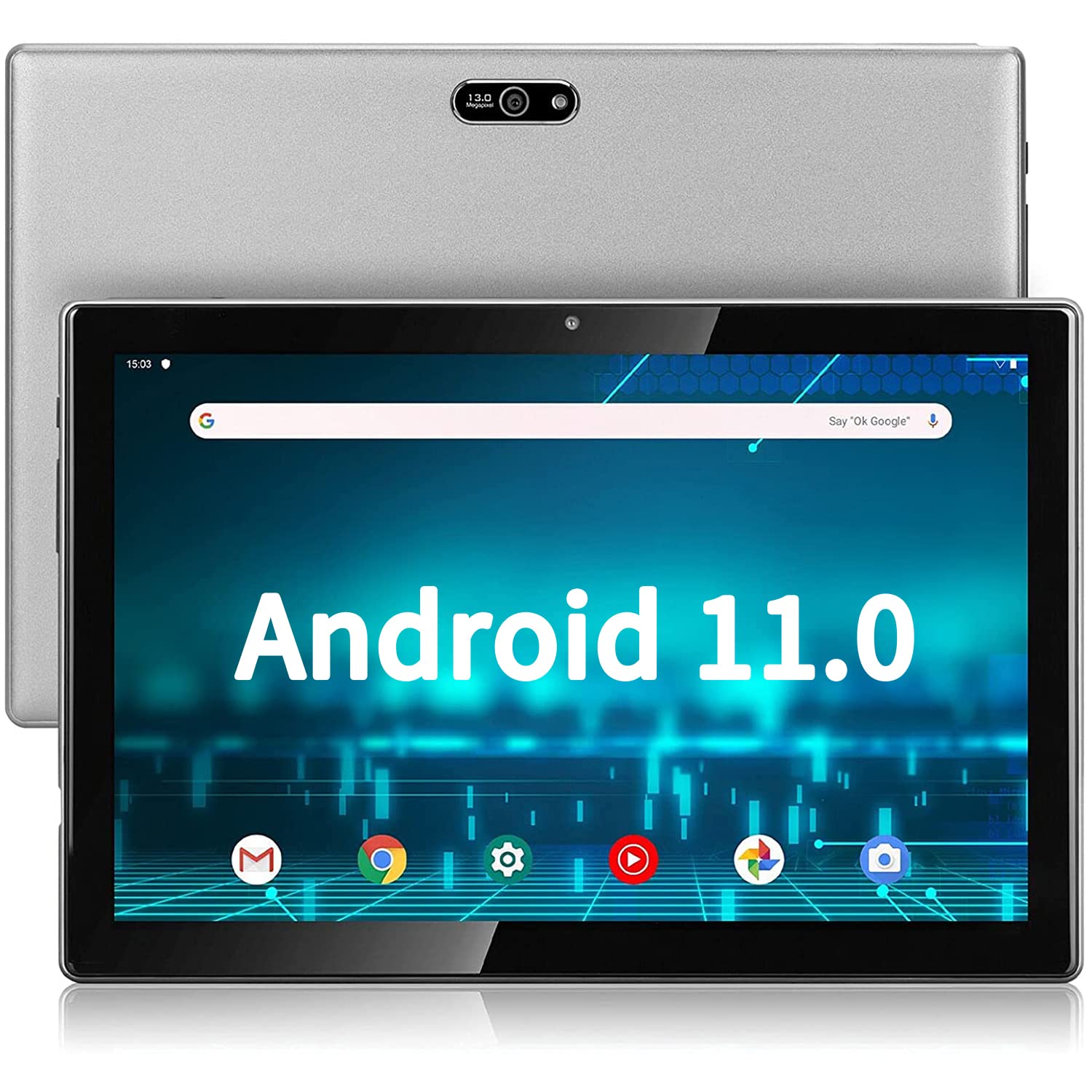 HAOVM 10 inch Tablet, MediaPad P20 Android 11 Tablet with 3GB RAM 512 GB Expanded Storage, 6000mAh Battery, 1.6GHz Processor, FHD Touchscreen Tablet, Bluetooth, Wi-Fi,Type-C 2.0 for Study Gaming Work