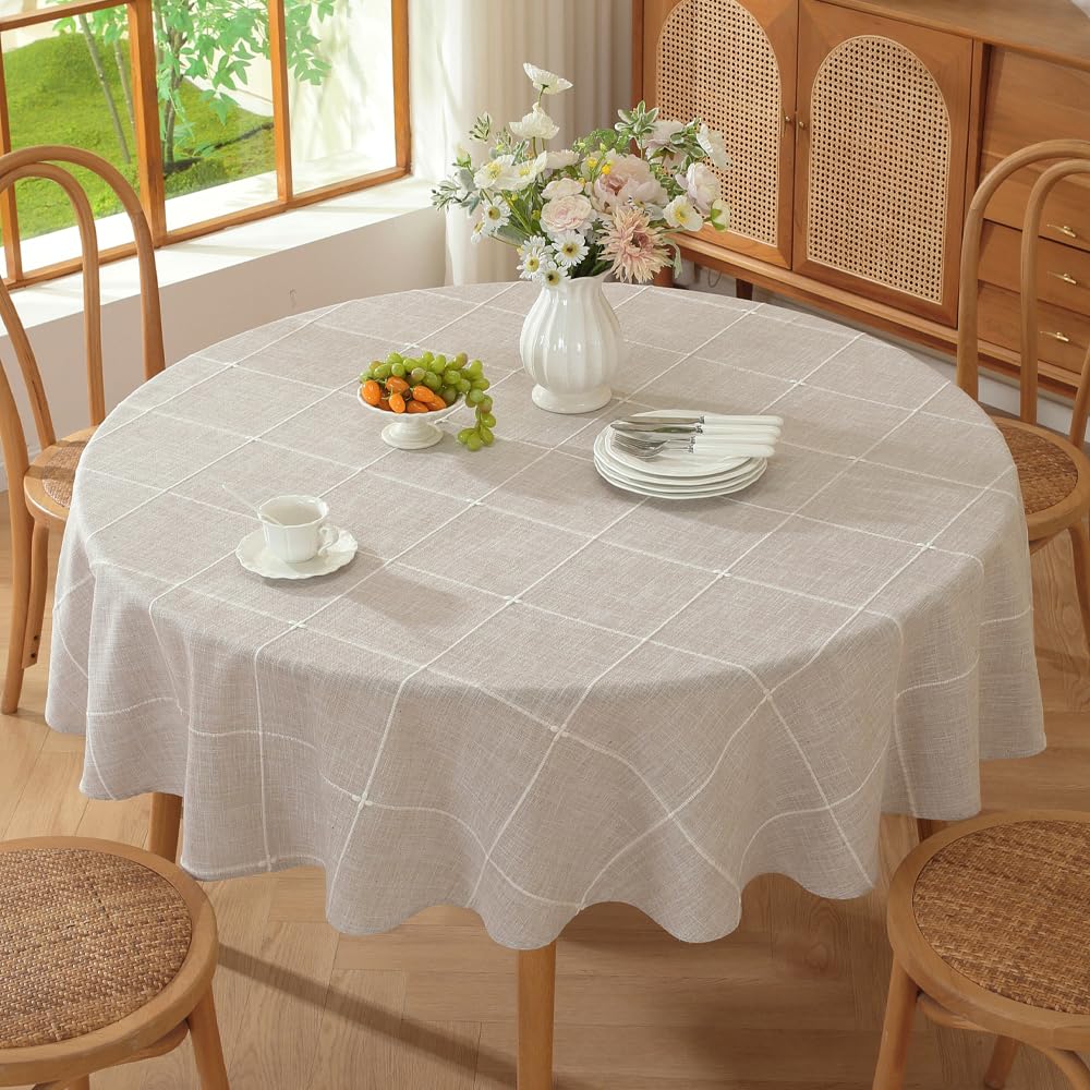 trudelve round tablecloth 60 inch fabric farmhouse cloth tablecloths circle outdoor picnic table clo