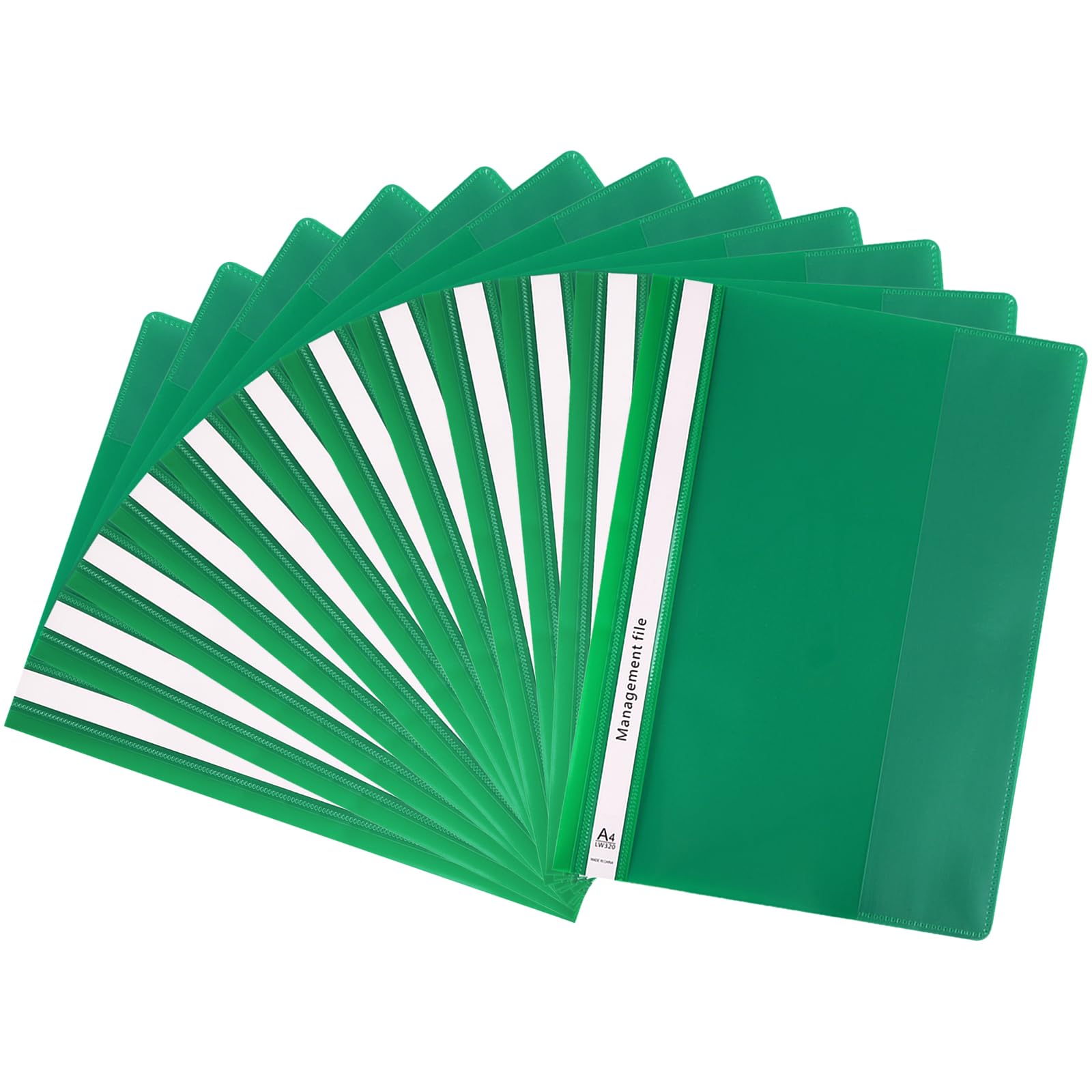 GUOKOFF A4 Project Folder (Green, Pack of 12) Plastic Report Files 2 Prong, A4 Report Project Document File Folders, Presentation Project Folder for Office School