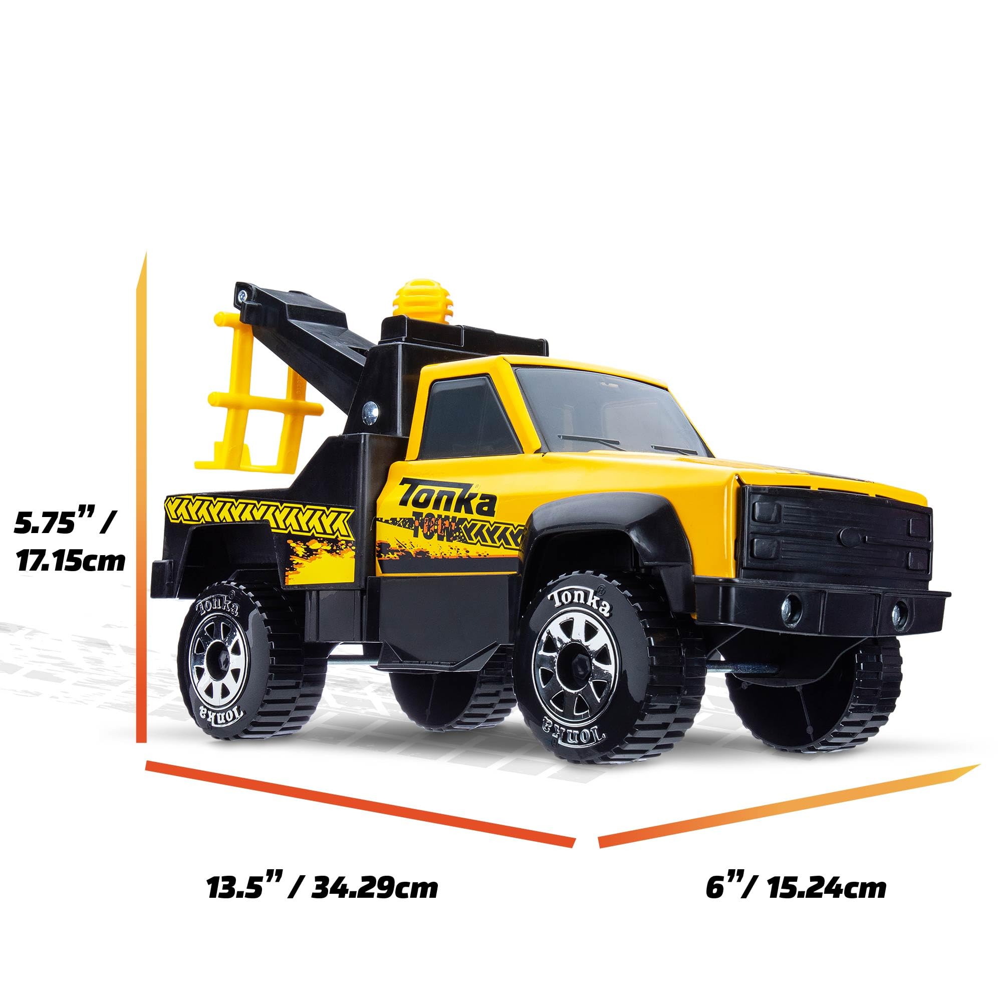 Tonka Steel Classics, Tow Truck - Made with Steel & Sturdy Plastic, Yellow Toy Construction Truck, Boys and Girls, Kids, Toddlers, Ages 3+