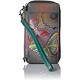 Anna by Anuschka Women's Hand-Painted Genuine Leather Smartphone Case & Wallet - Butterfly Paradise