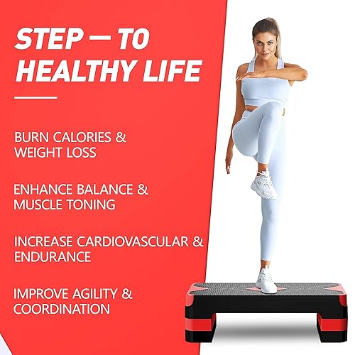 Aerobic Exercise Step, Adjustable Aerobic Stepper for Exercise
