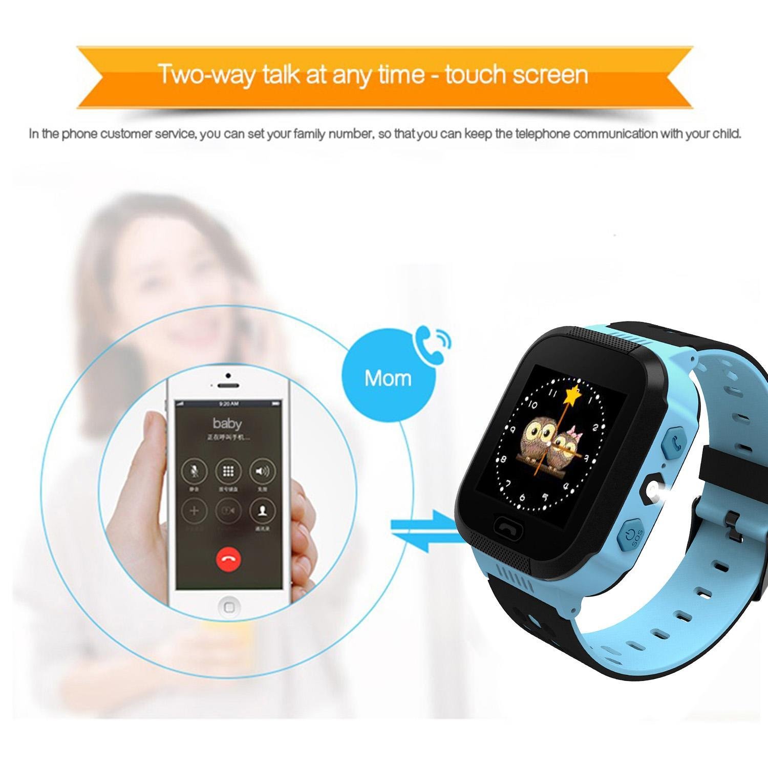 Xixini Estación Base para niños niños y niñas Posicionamiento del Reloj de Pulsera Smart Watch GM8 (se Necesita Instalar la Tarjeta SIM)