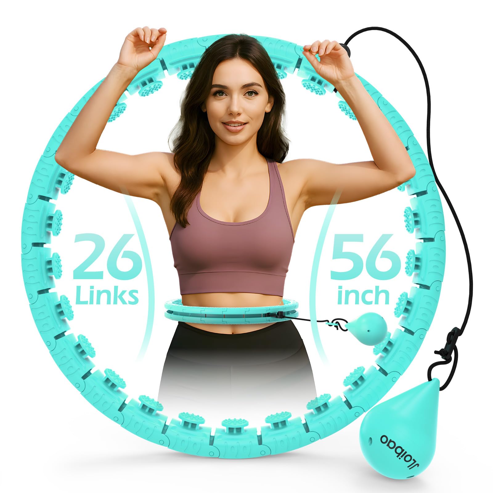 Photo 1 of ***MISSING PIECES*** JLoibao Weighted Hula Circle with 26/32 Links(56-66 Inch) for Adults Weight Loss, Infinity Fitness Hoop Plus Size, for Women Smart Exercise Equipment
