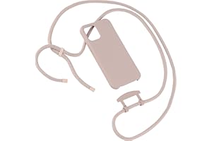 HoldingIT Crossbody Phone Case with Detachable Lanyard Compatible with iPhone 15 Pro, 2-in-1 Crossbody iPhone Cover with Drop Protection, Adjustable Rope Pink