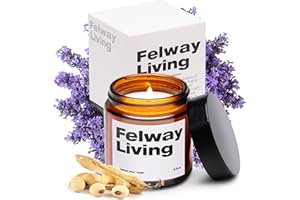 FELWAY Lavender Scented Candle for Travel, Natural Soy Wax, Non Toxic Candles for Home with Pets (Lavender, Burning Time 20+Hrs)