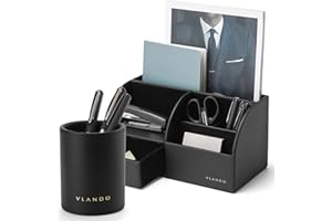 Vlando Office Supplies Desk Organizer Caddy,Back to School Supplies for Desk Caddy, Desktop Hanging File Letter Document Stor