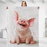 dhakalrlde for Pig-Themed Plush Throw Blanket - Ultra-Soft, Comfy, Lightweight, Warm, and Fuzzy Flannel Blanket for Men Women for Couch, Bedroom, Travel 50in×60in