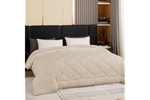 GOHOME 128x120 Oversized King Comforter All Season Extra Large King Size Microfiber Comforter Quilted Down Alternative Duvet Insert with 8 Corner Tabs