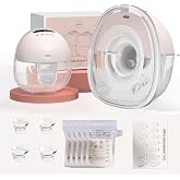 NCVI Wearable Breast Pump Hands Free for Mom Office, Home or Travel (Pink) | Electric Wireless Pump, 300mmHg Suction, 4 Modes 9 Levels, 180min Battery Life, Anti-Leakage, 19-24mm Flanges,Self-Standing