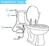 JIELUO Handheld Bidet Sprayer Kit Stainless Steel 2-Mode Shower Hose T-Valve view 5