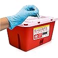 Sharps Container Large - Sharps Containers for Home Use and Labs - Portable Needle Disposal and Travel Size Biohazard Bin - 1