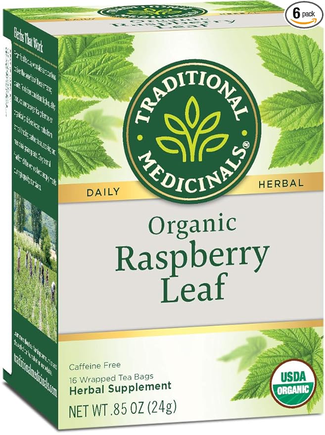 Traditional Medicinals Organic Raspberry Leaf Tea 16 Tea Bags Pack Of 6 Amazon Com Grocery Gourmet Food