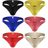 iKingsky Men's Cheeky Bikini Underwear Sexy Mid Coverage Back Briefs Stretch Striped Under Panties for Men