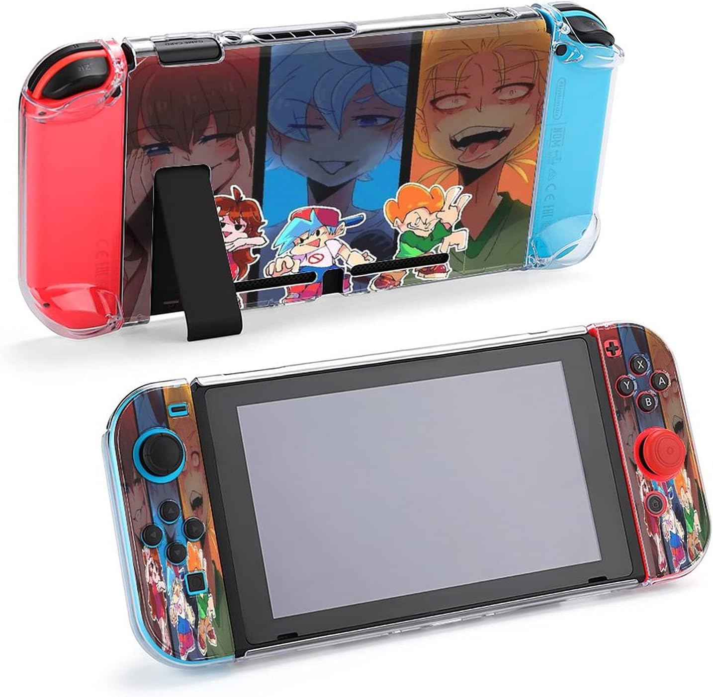 Friday Night Funkin Case for Nintendo Switch, Split Anime Five-Piece Switch Game Console Shell Protective Cover Case Compatible Nintendo Switch Console and Joy-Con Controller