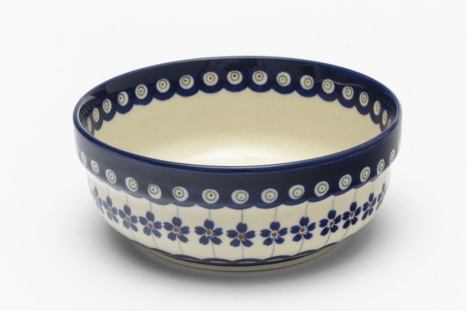 Boleslawiec Pottery Hand Made Breakfast Bowl, pattern 166A