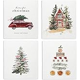 LARTSFRO Christmas Tree Gifts Winter Swedish Dishcloths for Kitchen, Christmas Tree Winter Holidays Swedish Dishcloths for Kitchen, Papaya Reusable Paper Towels, 4 Pack Dish Towels