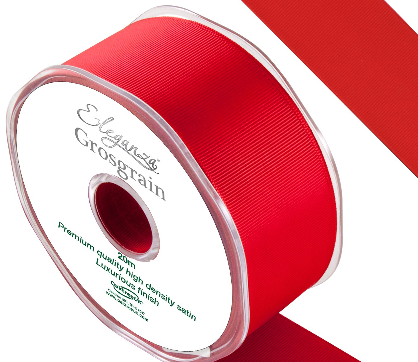ELEGANZA Premium Quality Grosgrain Ribbon, Satin, Red, 11 x 11 x 4 cm