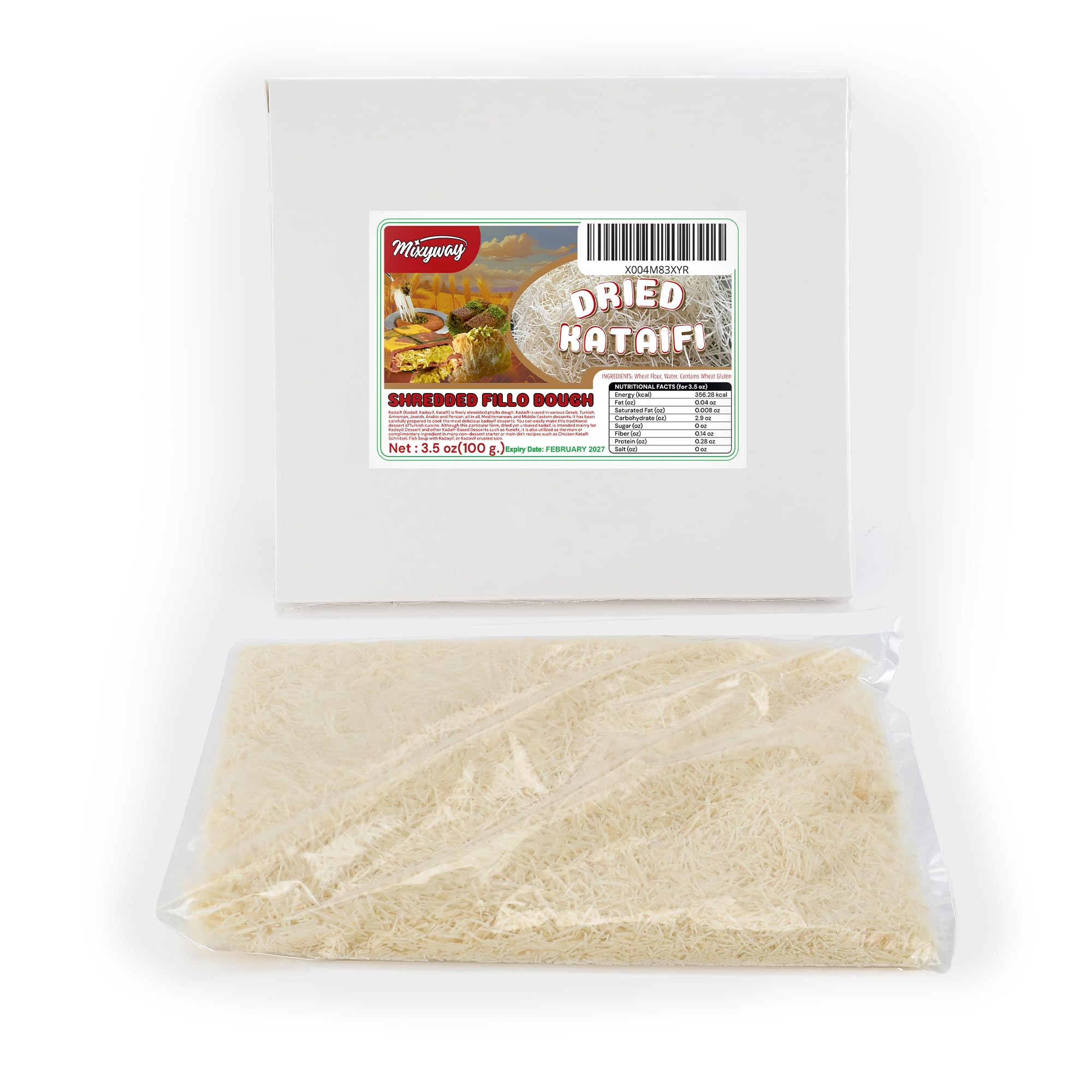 Kataifi Shredded Fillo Dough 3.5 Oz (100 gr.) for