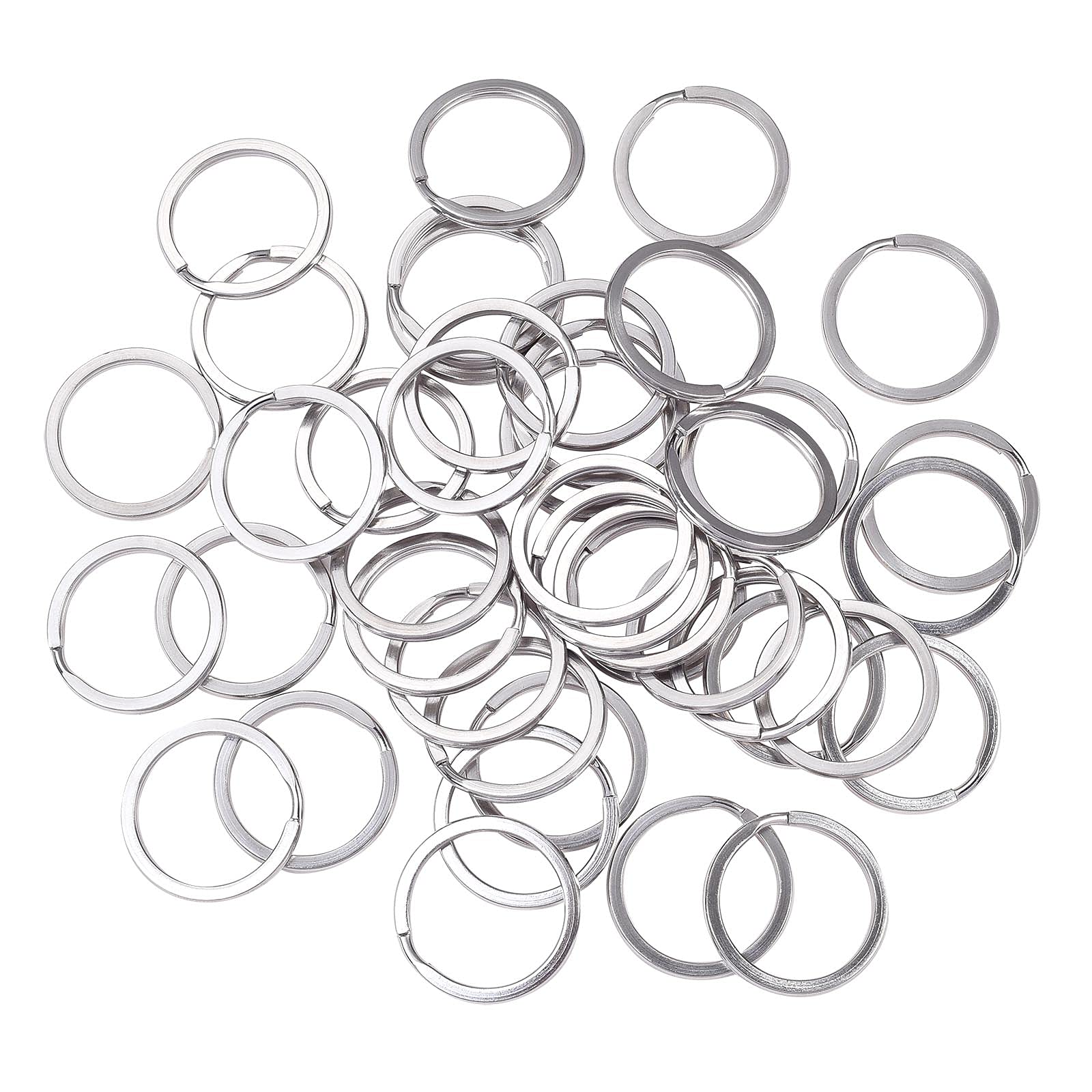 Airssory 100 Pcs 304 Stainless Steel Split Key Rings Round Flat Key Chain Rings Split Ring for Home Car Keys Organization 30mm (1.18 Inch)
