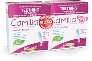 Boiron Camilia Baby Teething 60 unit-doses (twin pack). Camilia used for pain, restlessness, irritability and diarrhea due to