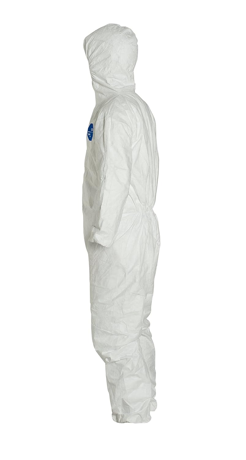 DuPont - TY127SWH2X002500 Tyvek 400 TY127S Disposable Protective Coverall with Respirator-Fit Hood and Elastic Cuff, White, 2X-Large (Pack of 25): Industrial & Scientific